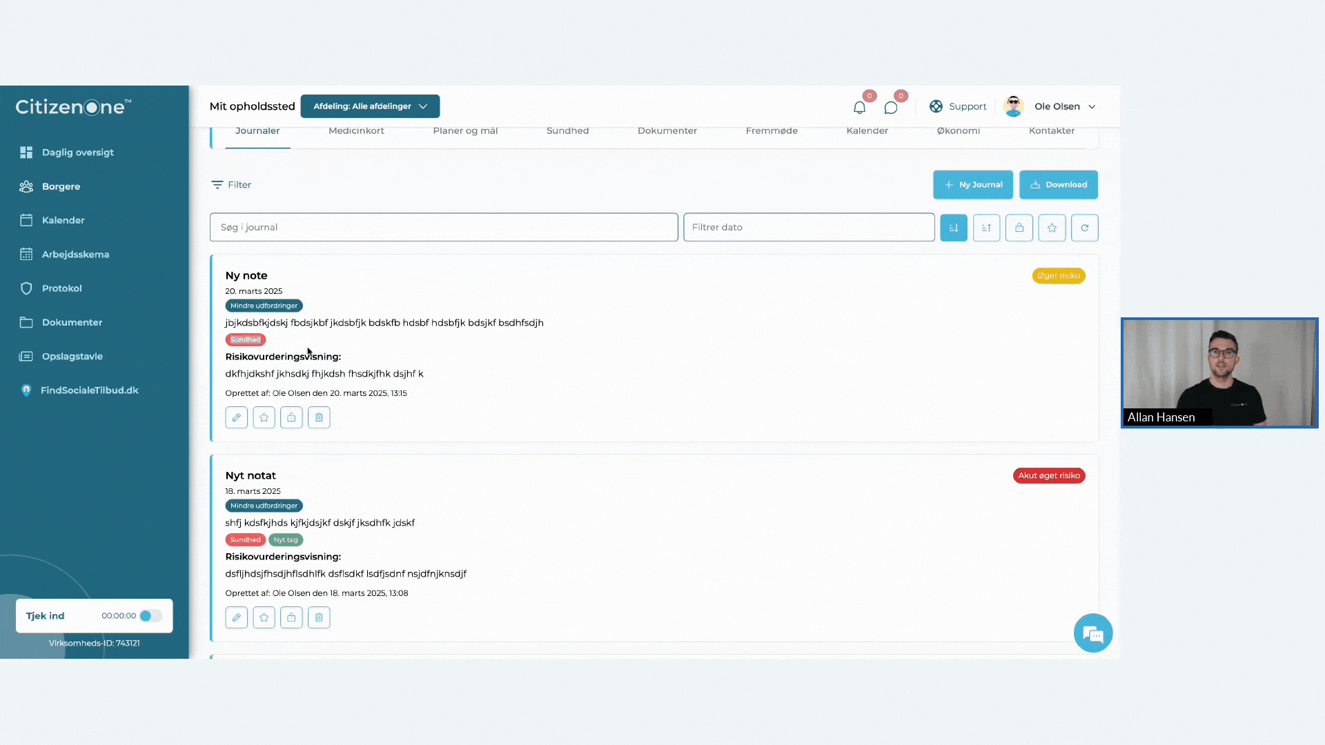 CitizenOne Journalsystem Demo